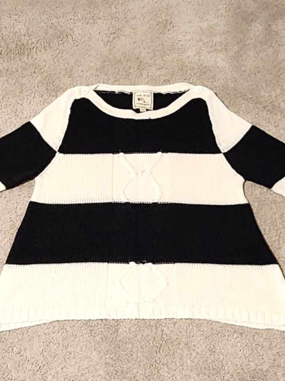 Pink Rose navy-and-white striped boat-neck sweater